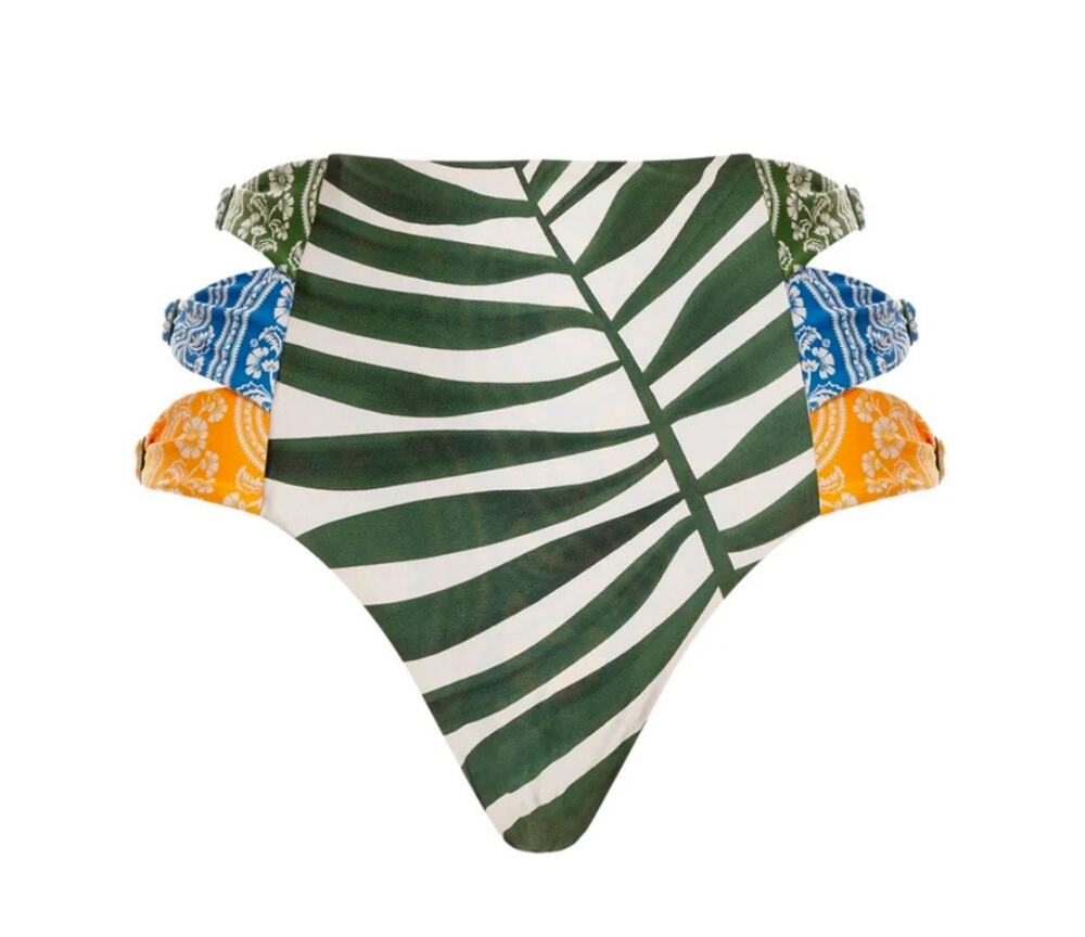 NEW Agua Bendita Willa Cut Out UPF Bikini Bottom Latin Coverage in Tout Large